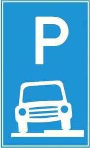 Biển báo I.408a - Nơi đỗ xe một phần trên hè phố