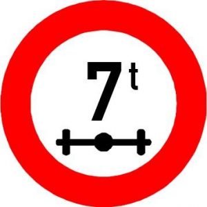 Biển báo P.116 - Hạn chế tải trọng trên trục xe