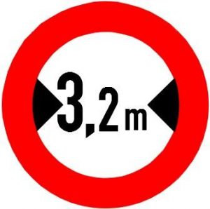 Biển báo P.118 - Hạn chế chiều ngang xe