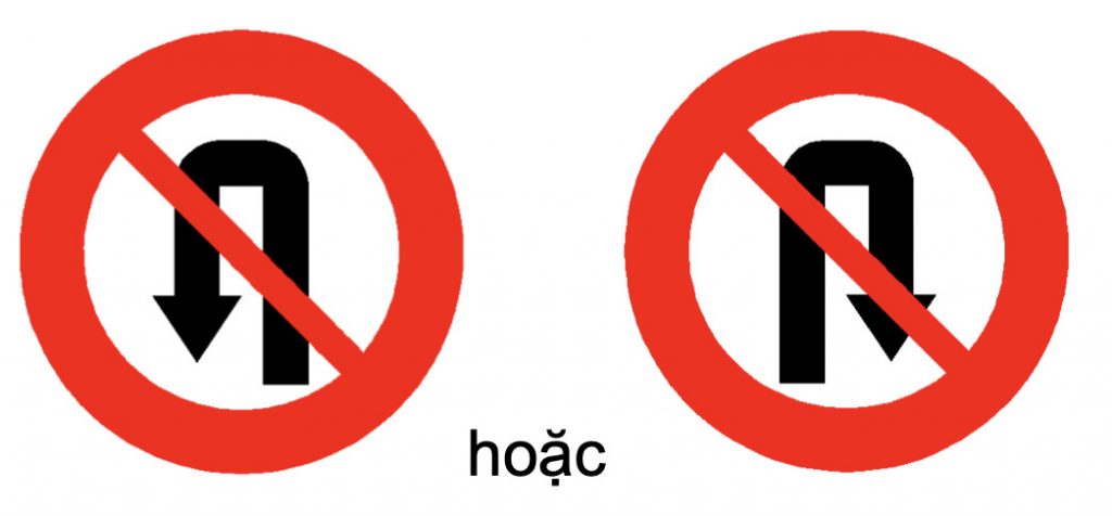 Biển báo P.124a - Cấm quay đầu xe