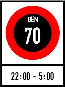 Biển báo P.127a - Tốc độ tối đa cho phép về ban đêm