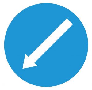 Biển báo R.302b - Hướng phải đi vòng chướng ngại vật