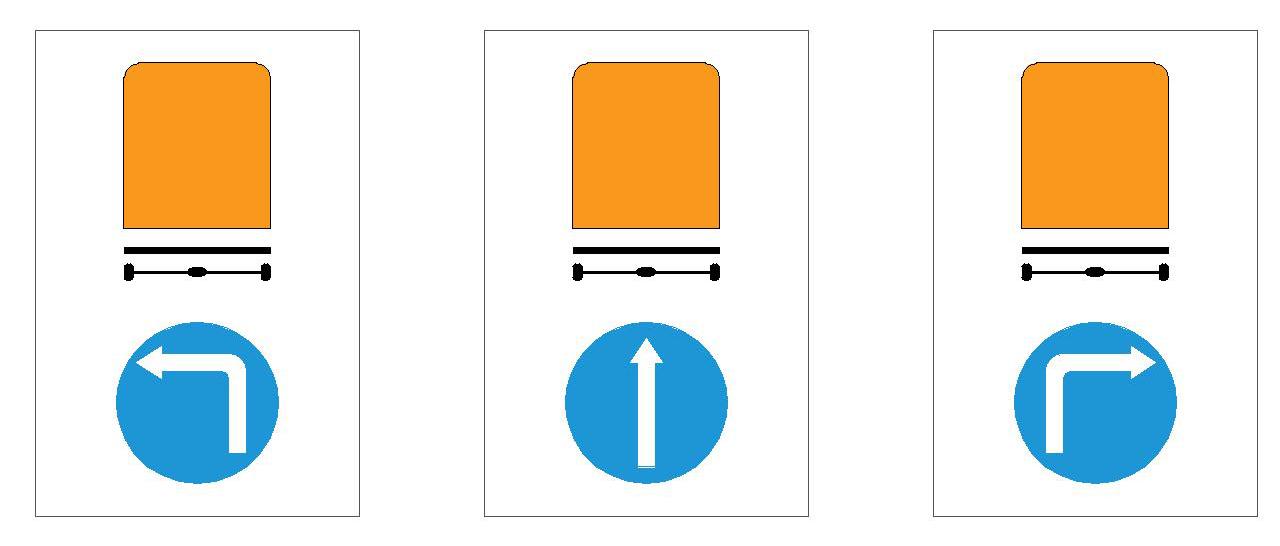 Biển báo R.310a,b,c - Hướng đi phải theo cho các xe chở hàng nguy hiểm