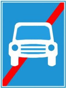 Biển báo R.404a - Hết đoạn đường dành cho xe ôtô