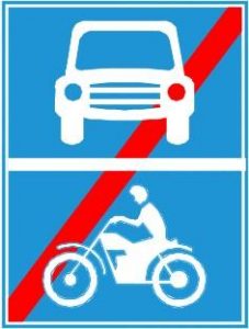 Biển báo R.404b - Hết đoạn đường dành cho xe ôtô, xe máy