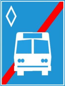 Biển báo R.404c - Hết đoạn đường dành cho xe buýt