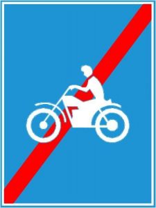 Biển báo R.404e - Hết đoạn đường dành cho xe máy