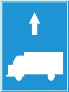 Biển báo R.412c - Làn đường dành riêng cho từng loại xe hoặc nhóm xe