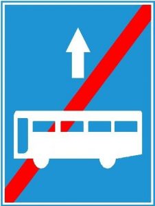 Biển báo R.412i - Kết thúc làn đường dành riêng cho từng loại xe hoặc nhóm xe