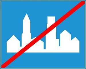 Biển báo R.421 - Hết khu đông dân cư