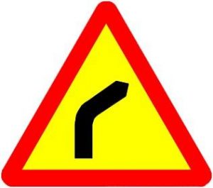 Biển báo W.201b - Chỗ ngoặt nguy hiểm