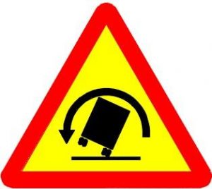 Biển báo W.201c - Chỗ ngoặt nguy hiểm có nguy cơ lật xe