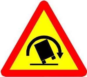 Biển báo W.201d - Chỗ ngoặt nguy hiểm có nguy cơ lật xe