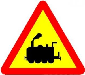 Biển báo W.211a - Giao nhau với đường sắt không có rào chắn