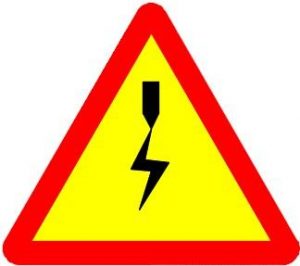 Biển báo W.239a - Đường cáp điện ở phía trên