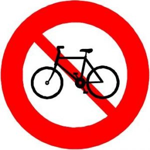Biển báo P.110a - Cấm xe đạp