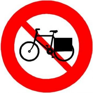 Biển báo P.110b - Cấm xe đạp thồ